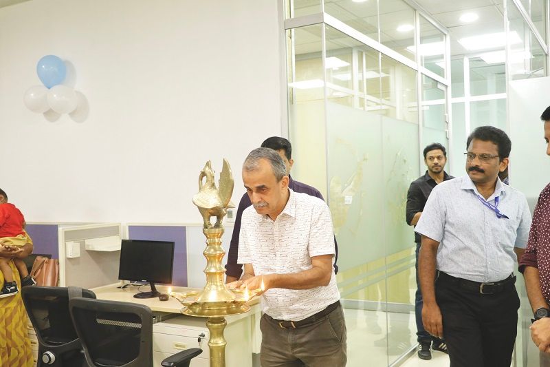 Mr. Seetharaman SO, Customs, Trivandrum SEZ, lighting the inaugural lamp.