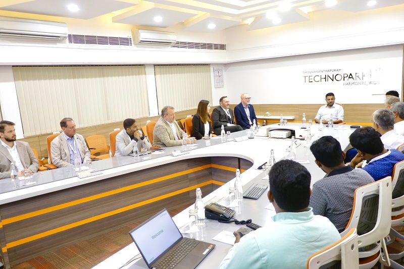 Col Sanjeev Nair (Retd), CEO Technopark, in conversation with the delegates.