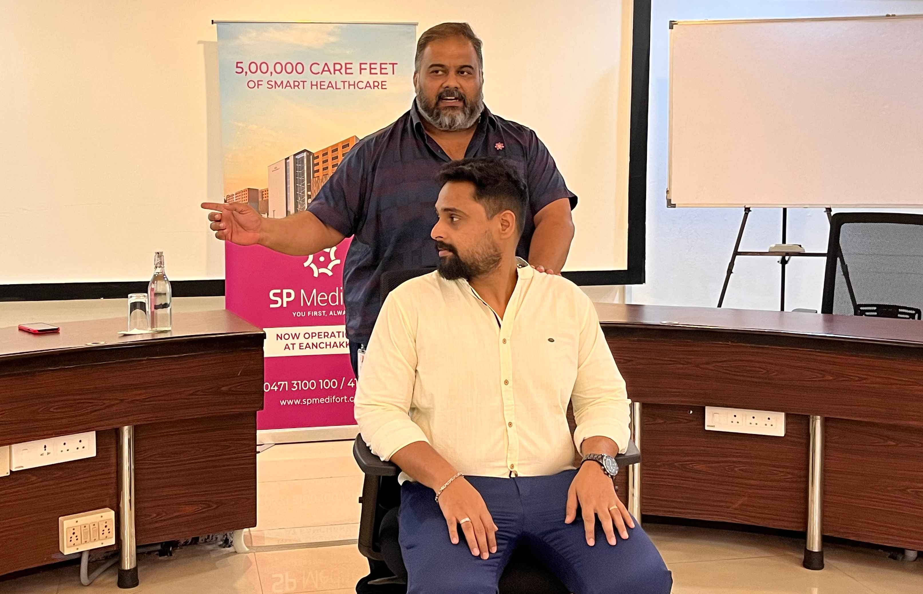 The workshop focused on spinal health and workplace ergonomics.