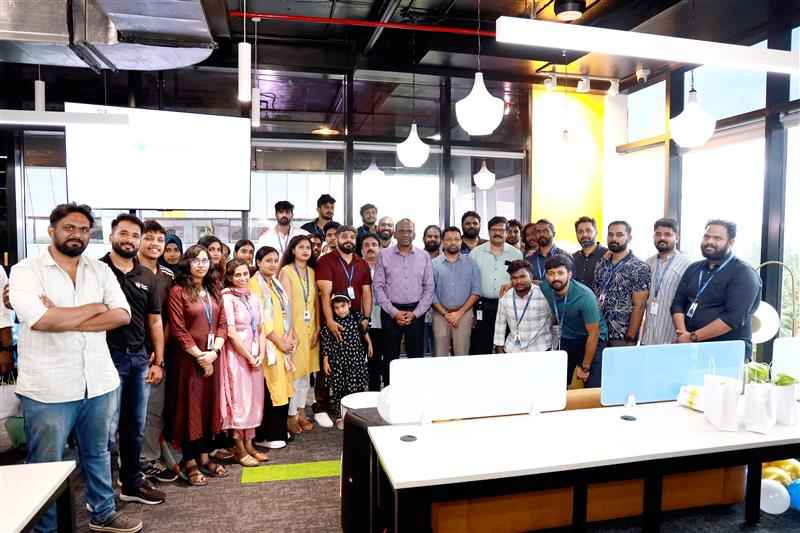 Special guests with Team Beagle Security at the new office launch at Yamuna Building, Technopark Phase III.