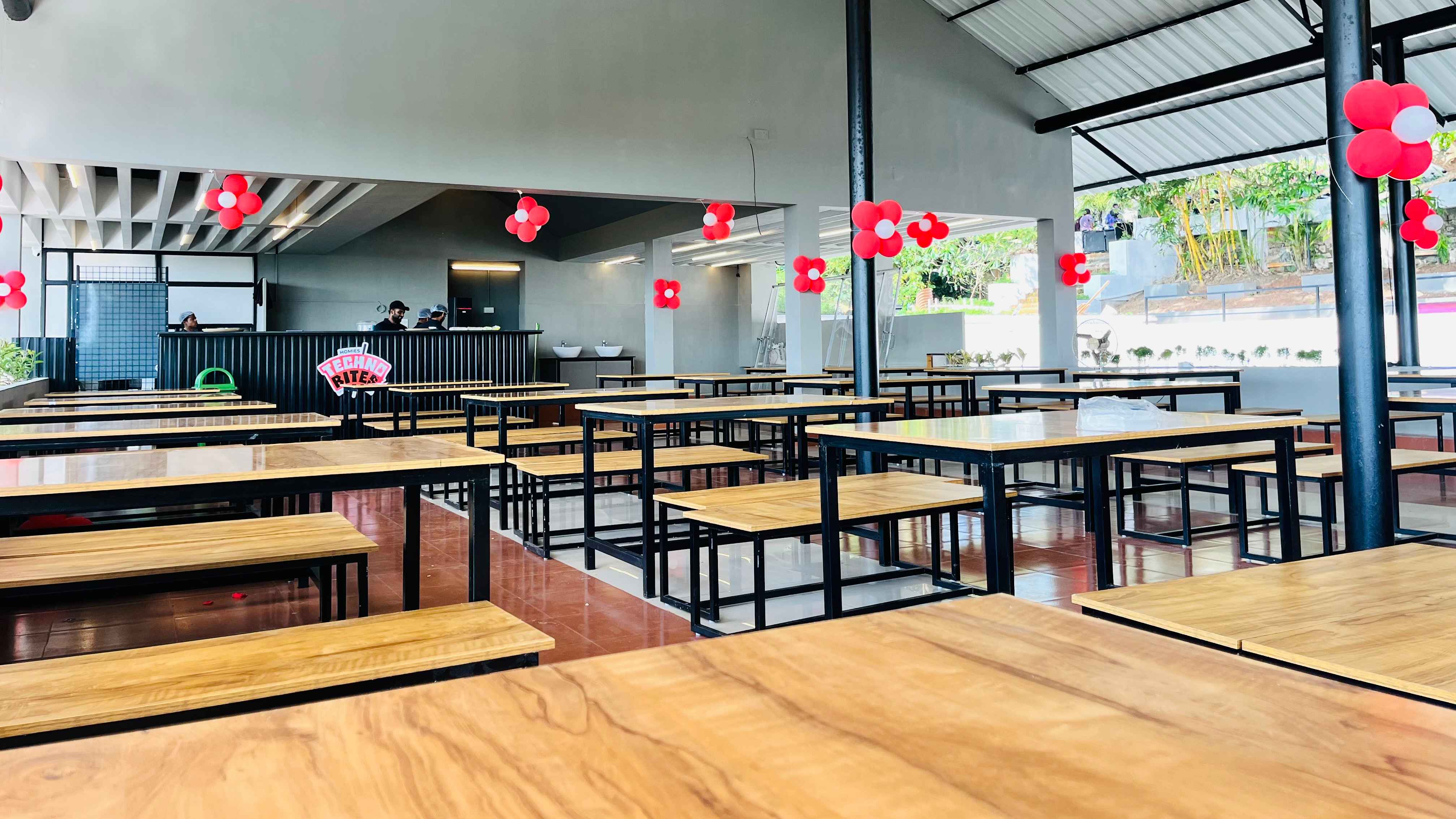 Modern seating at Techno Bites.