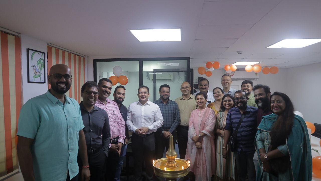 CEO Technopark with Team Aaneeta KPO Private Limited, at the launch of the company's first office at Amstor House, Technopark Phase I.