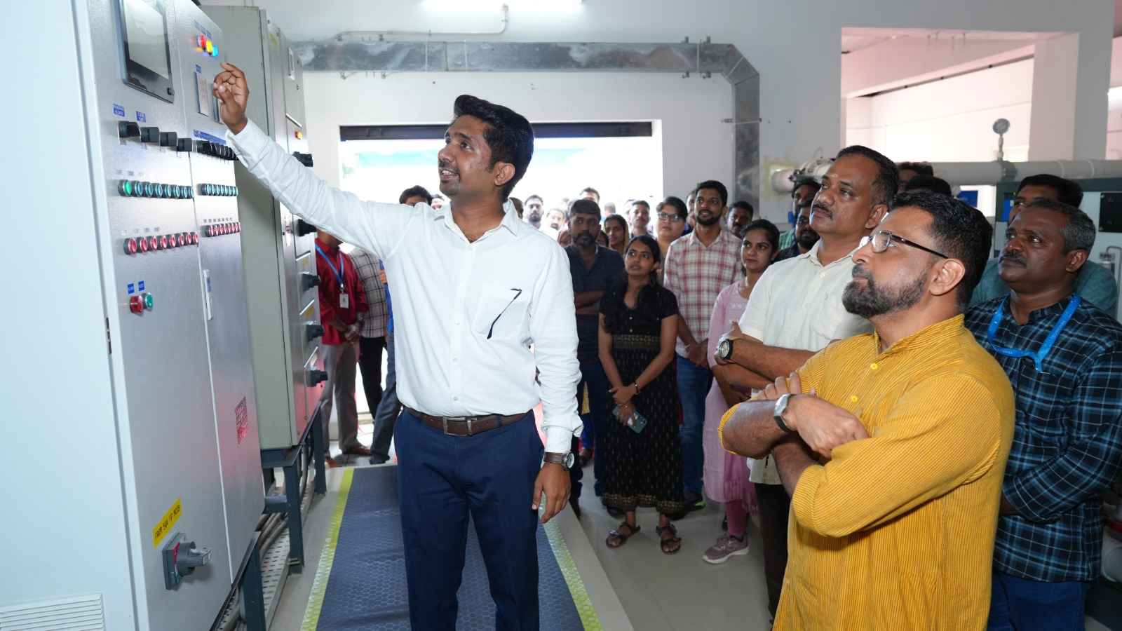 Mr. Abhilash MR elucidating the functioning of the STP.