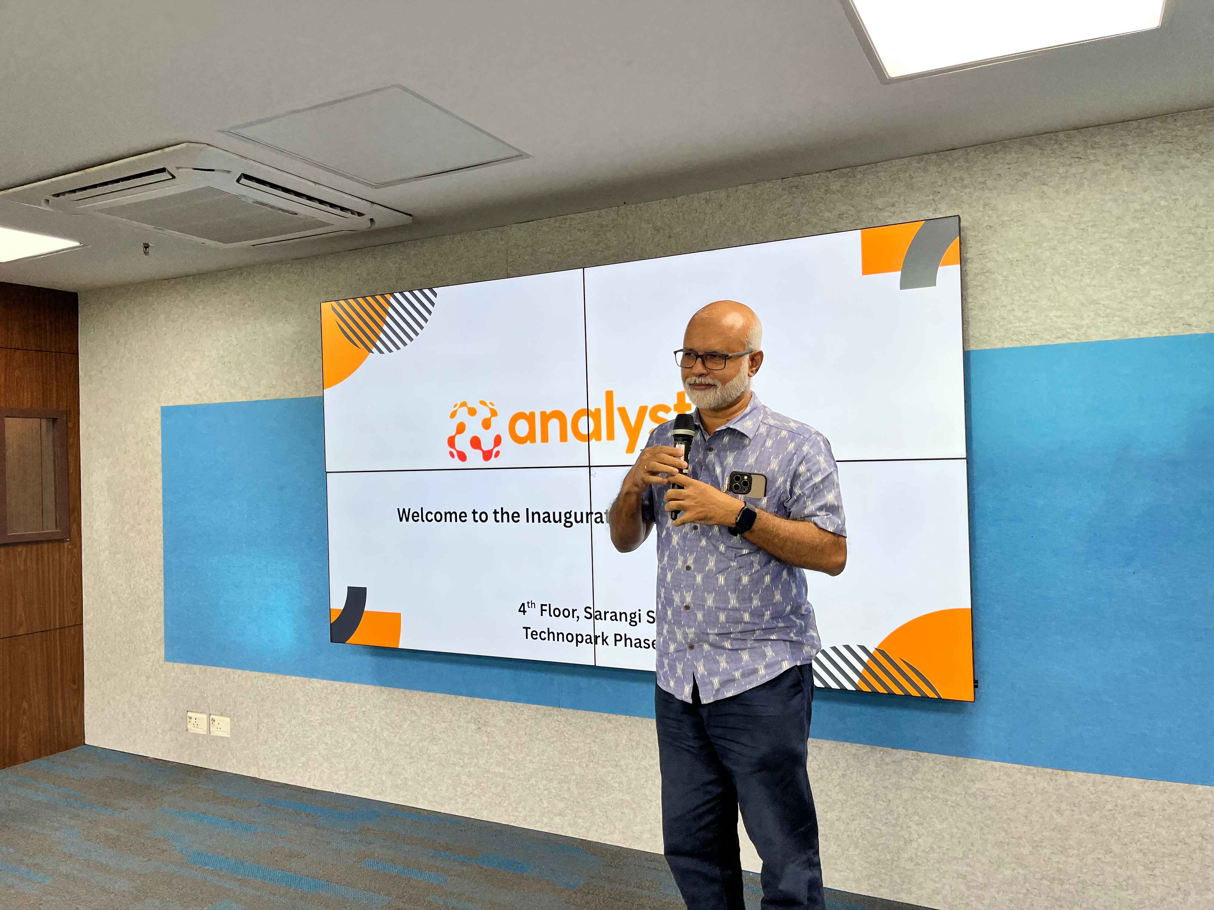 Analystor Technologies’ Mentor Mr. Brajesh C Kaimal, addressing the gathering.