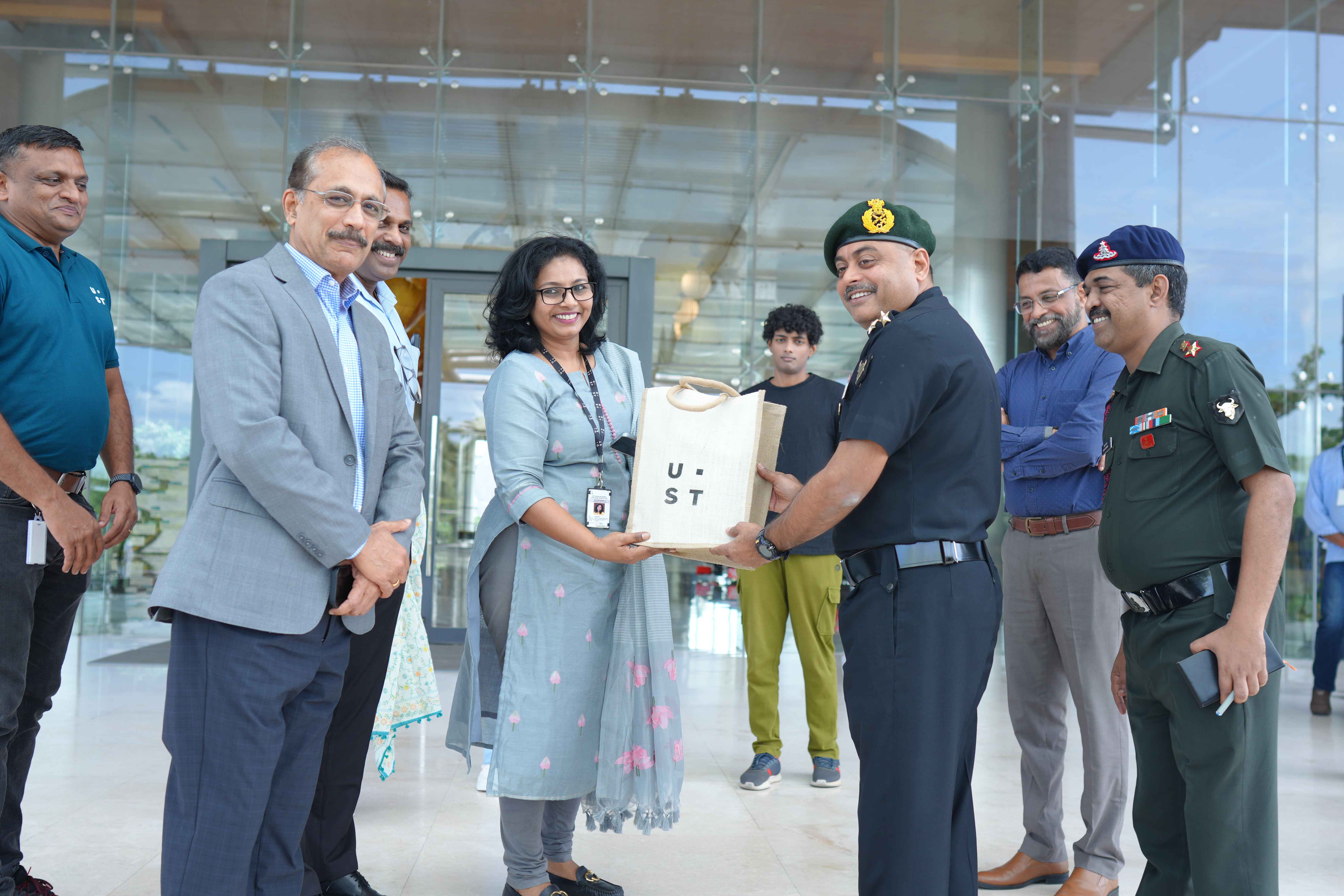 Brigadier Anurag Upadhyaya at the UST Global campus at Technopark Phase III.