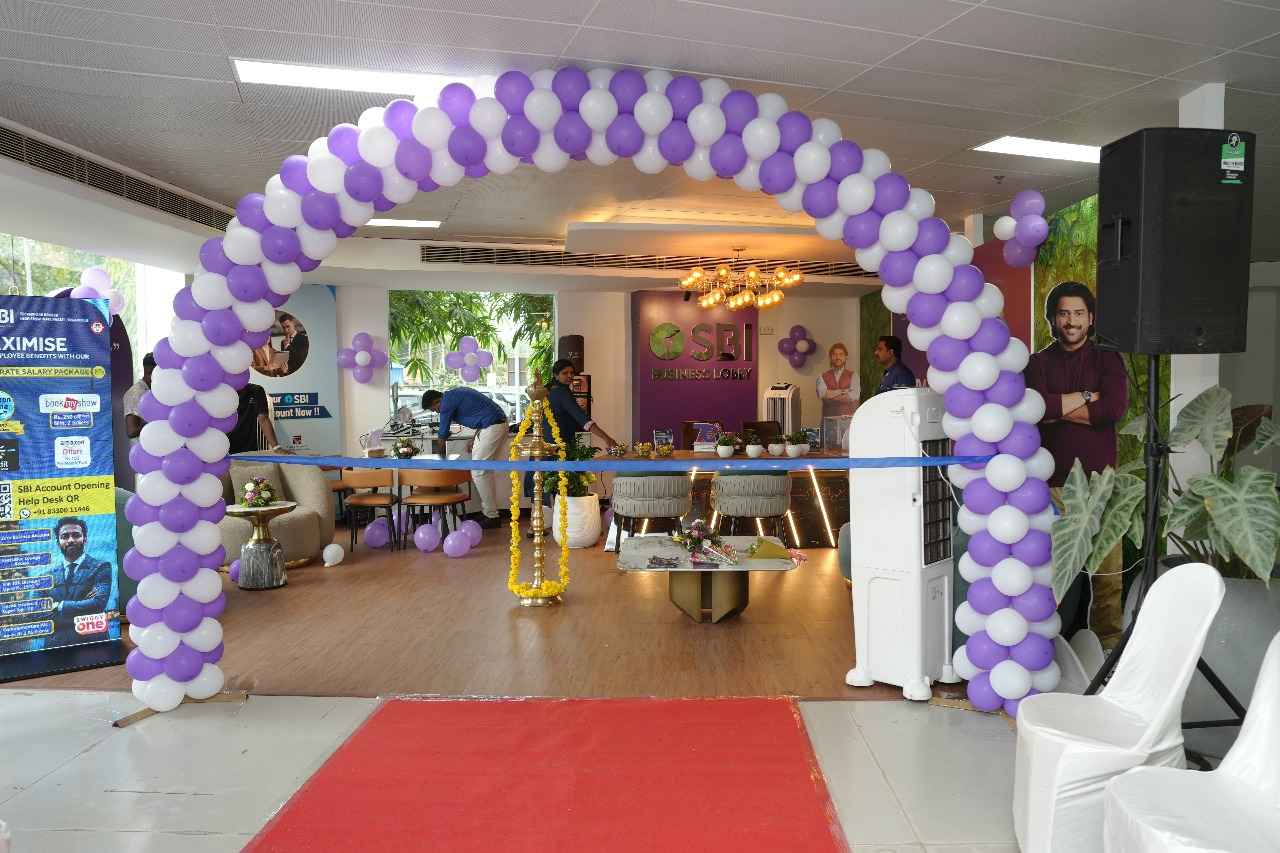 The SBI Business Lobby at the Ganga building.