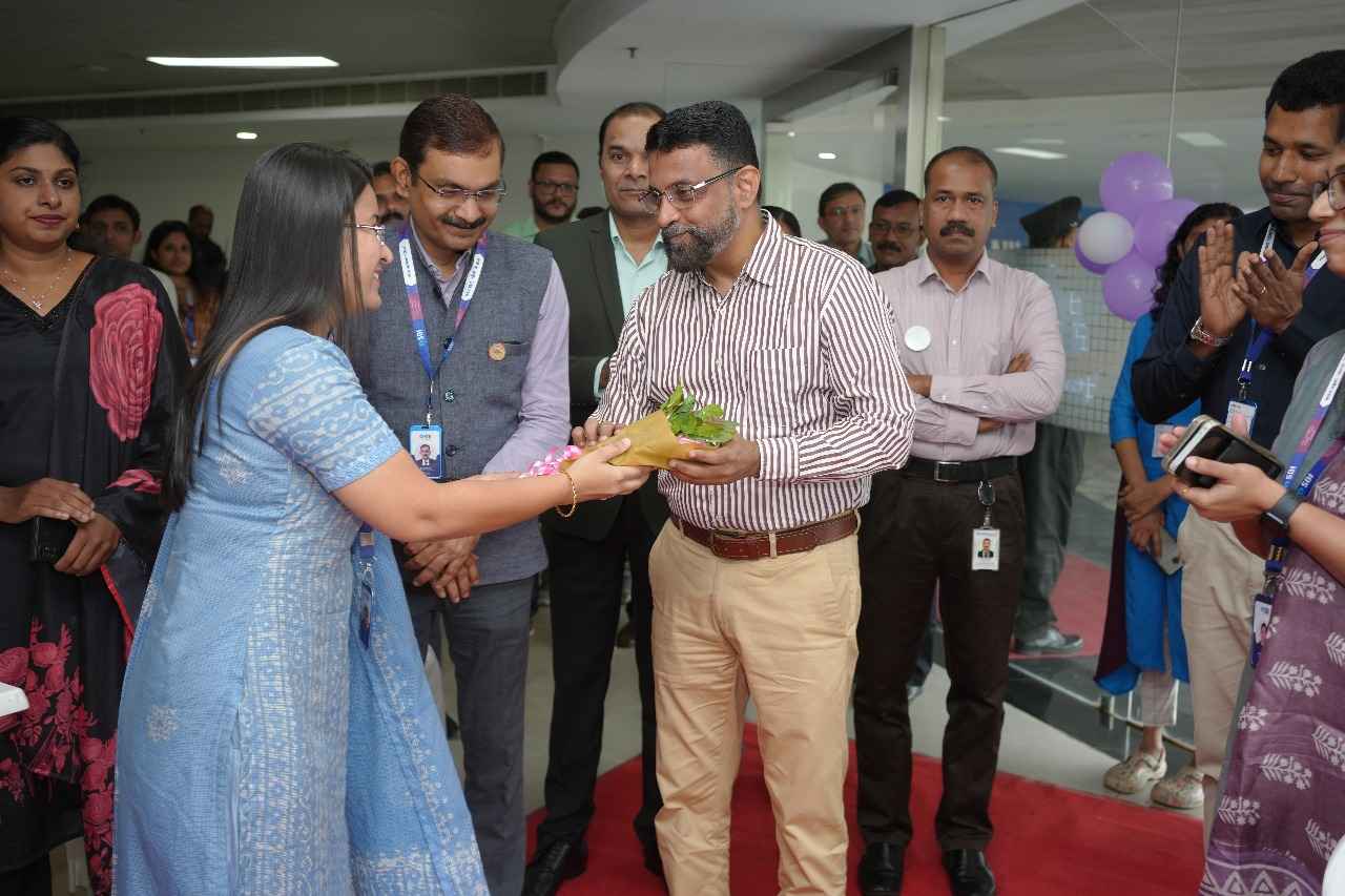 Col Sanjeev Nair (Retd), CEO Technopark, at the launch of the SBI Business Lobby, on the ground floor of the Ganga Building, Phase III.