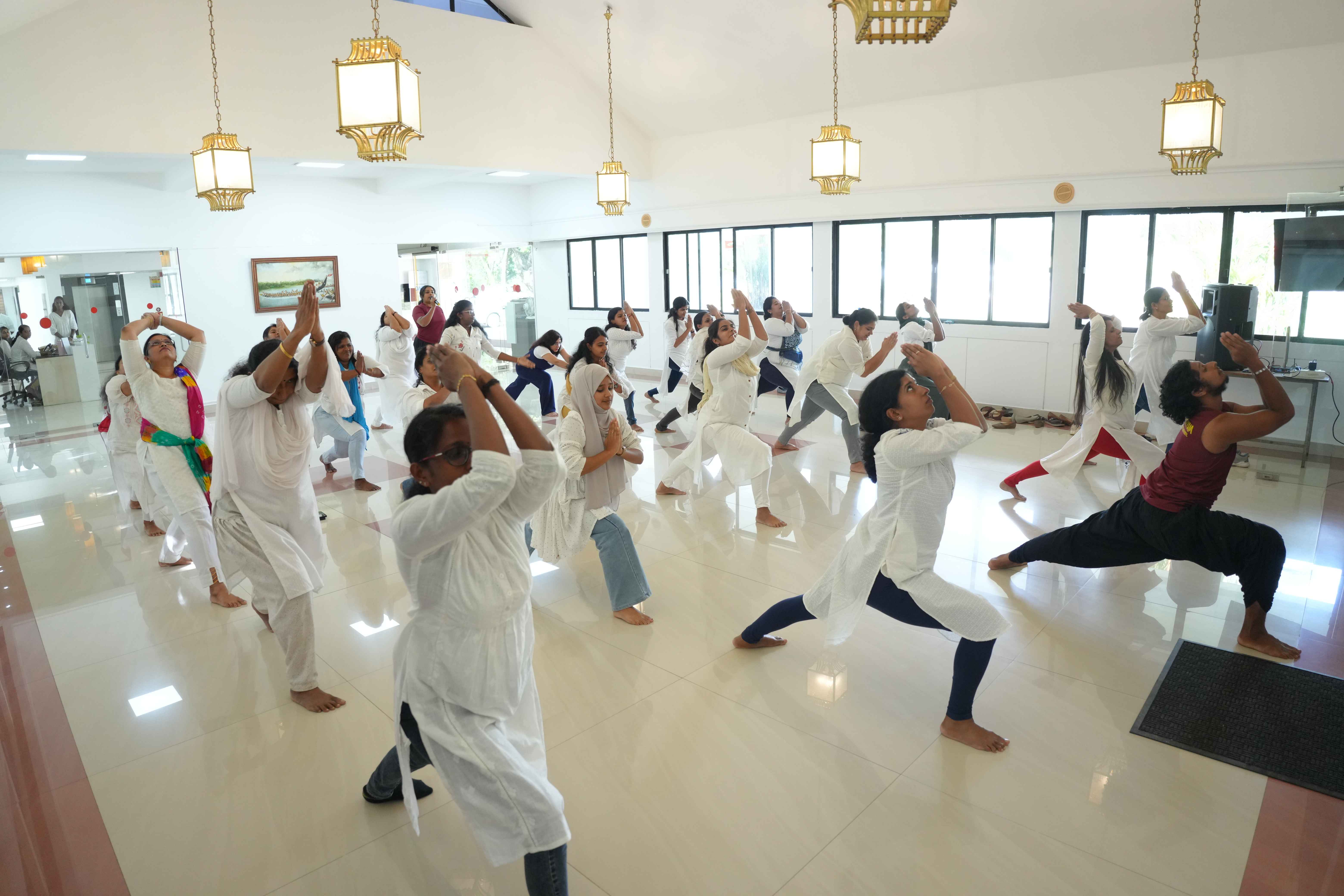 The women of Park Centre participating in the wellness session.