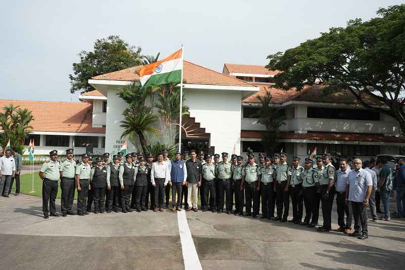 CEO Technopark with the park's security personnel.
