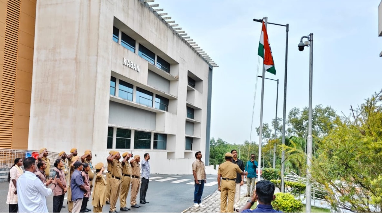 Flag hoisting at Phase IV.