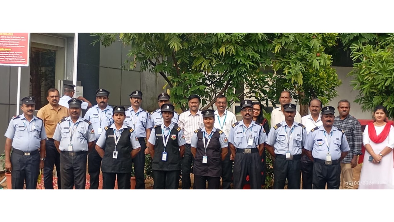 Mr. Madhavan Praveen with staff at Phase III celebrations.