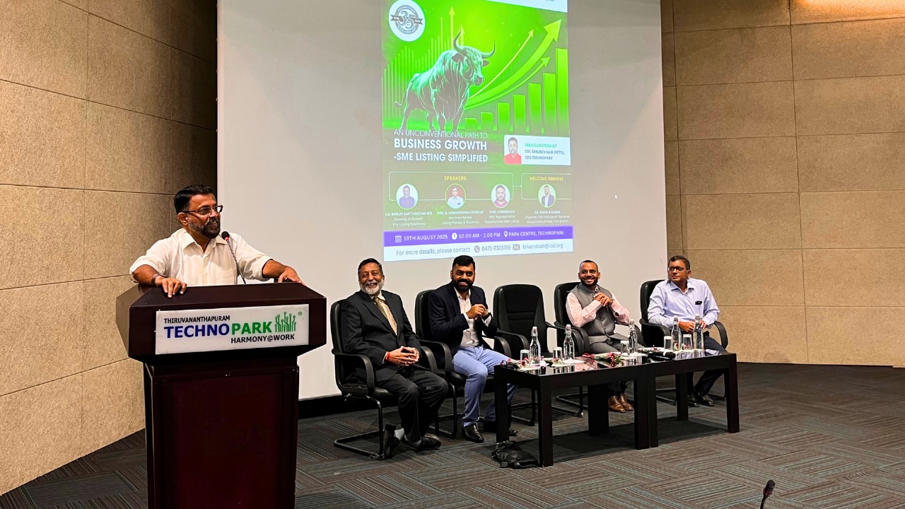 A Workshop on  ‘An Unconventional Path to Business Growth – SME Listing Simplified,’ held at Technopark