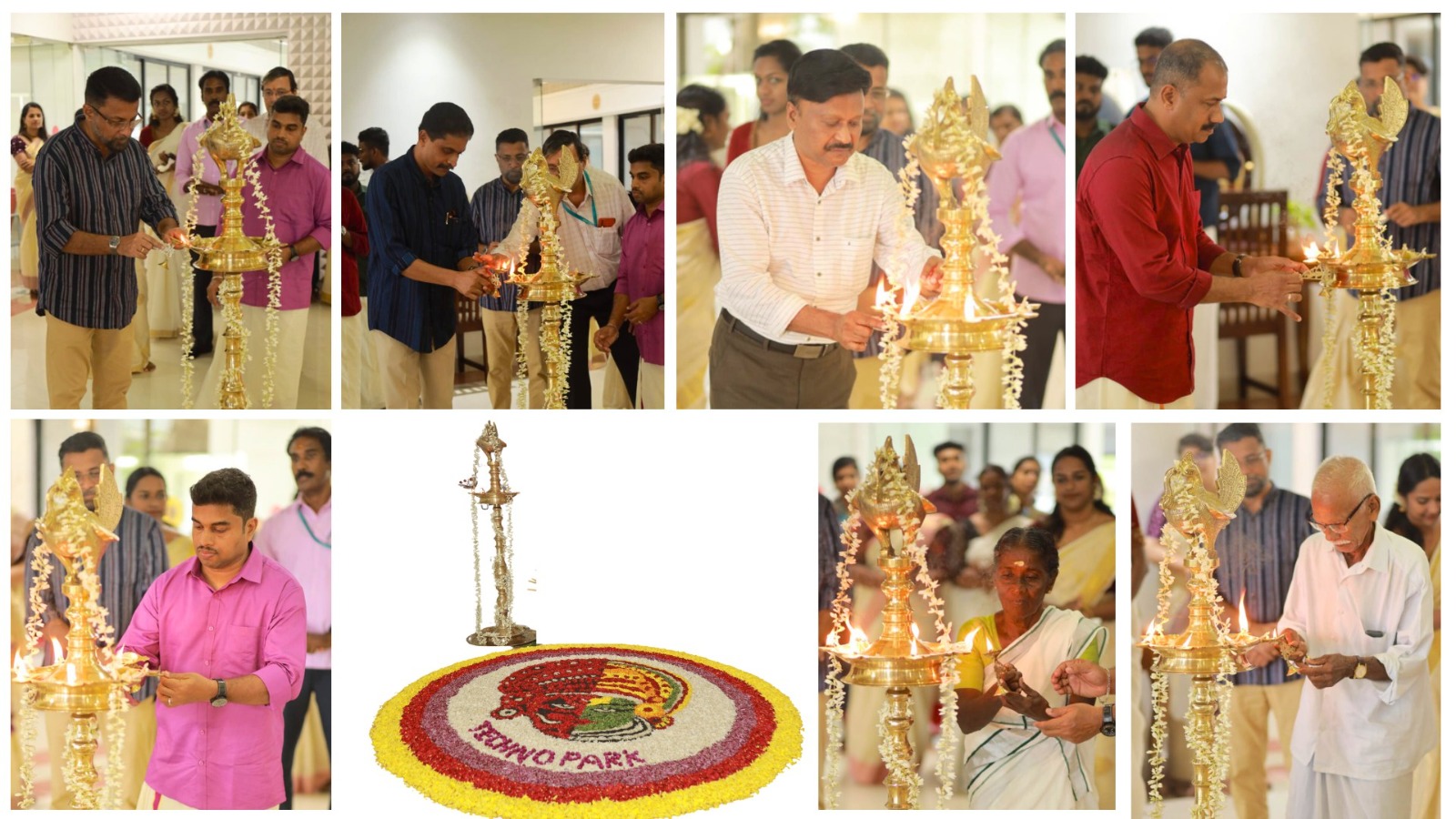 Kicking off the celebrations by lighting the auspicious lamp.