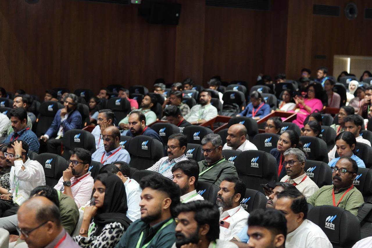 A packed audience at ReCode Kerala 2025, engaging with top minds driving the state’s next wave of technological growth.