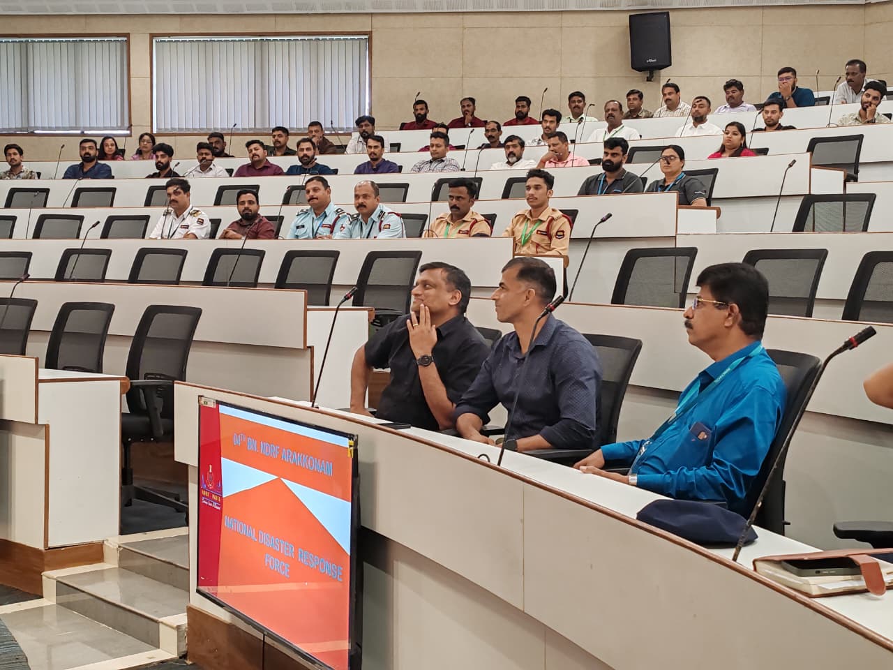 The event saw participation from key dignitaries including Mr. Madhavan Praveen, Mr. Sajeevan Koliyat, and Mr. Madhu Janardhanan, along with Technopark officials, O&M representatives, and Fire & Safety teams.